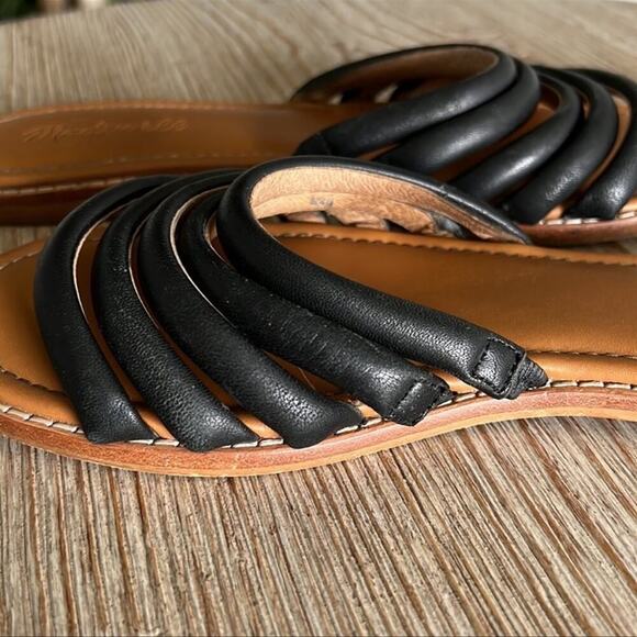 Madewell Addie Black Leather Slides - Picture 8 of 9
